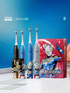 ApiYoo | Ultraman Zero Sonic Kids Electric Toothbrush Soft Bristles for Ages 3-12