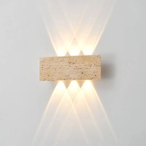 Đèn Tường LED Wabi-Sabi Chất Liệu Đá Chống Nước Ngoài Trời IP65 Đèn Gắn Tường Cổ Điển Đèn Sân Vườn Trong Nhà Đèn Ngủ Hiện Đại Trang Trí Nhà Cửa