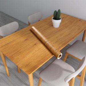 55cm Vinyl Waterproof Wood Grain 3D Stickers for Wardrobe Cupboard Table Closet Furniture PVC Self Adhesive Wallpaper Home Decor