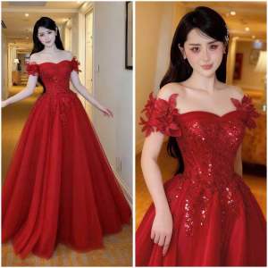 Đầm xoè mặc cưới TRIPBLE T DRESS đính hoa nổi siêu xinh - size S/M/L