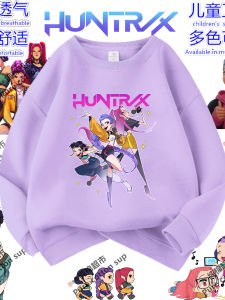 Kpop Hunter Magic Girl Team Girls Hoodie Fleece Lined round Neck Kids Clothing Spring Autumn Winter New Style Childrens Wear