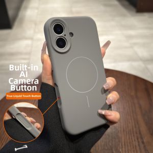 AO.HU | True Liquid Silicone Case Full Body Camera Button Air New Model Magnetic Charging High-grade Gray