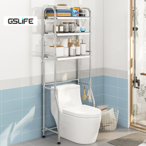 GSlife 2/3-Tier Heavy Duty Stainless Steel Over Toilet Rack for Bathroom Space Saving and Towel Storage
