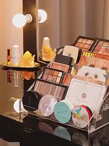 Rak Akrilik 3 lapis/7 lapis / Rak Kosmetik Jala Akrilik / Rak Kosmetik Organizer / Tempat Lipstik