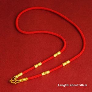 DAIMEISHU สร้อยคอแบบเชือกสีแดงหรูหราพร้อมทองสำหรับสวมใส่ในชีวิตประจำวัน