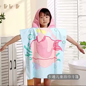 【SG Stock】Kids Towel Boys Girls Cartoon Shark Pattern Children Swimming Hooded Beach Towel Blanket