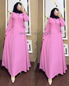 Gamis Premium Crinkle Airflow/Gamis Crinkel Polos/Gamis Polos Terbaru