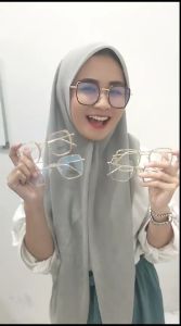 Kacamata Hitam Anti Blue Light & Anti Radiasi Blue Ray Gaya Korea Bahan Metal Bentuk Bulat Oval Square untuk Pria & Wanita K17 2039