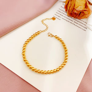 Matted Gold Lotus Seed Bracelet Womens Fashion Jewelry Holiday Gift Traditional Craft Long Lasting Color Fresh Outlined Style