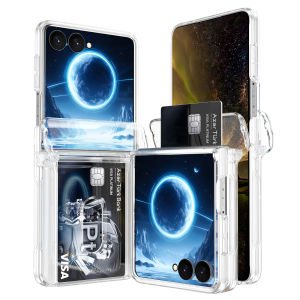 szhaiyu | Phone Case for Samsung Galaxy Z Flip 8 7 FE 6 5 4 3 Flip8 Card Holder Hinge Full-pack Anti-Drop Shockproof Protection Cover