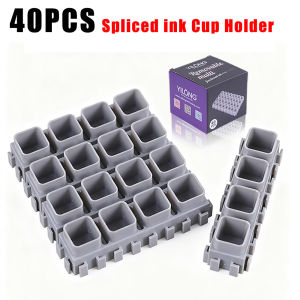 YILONG 40PCS Spliced Ink Cup Holder ABS Plastic Material Creative Spliced ​​Ink Cup Holder with Base Tattoo Tool Accessories