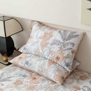 Thickened Pure Cotton Floral Pillowcase Button Envelope Style Single Person Pillow Core Case Cotton Quilted Diagonal Stripe