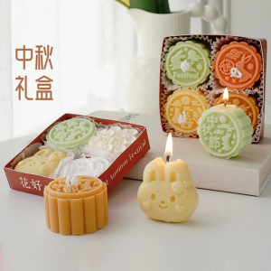 เทียนหอมทำมือ ของขวัญสำหรับวัน Mid-Autumn Festival กลิ่นหอม โมเดลขนมจีน ตกแต่งบ้าน ของขวัญสร้างสรรค์ กล่องของขวัญ