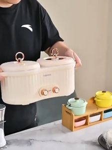 Panci Listrik Double Pot Serbaguna / Panci Rice Cooker Low Carbo / Panci Elektrik Multifungsi Ganda Cerdas / Panci Anti Lengket