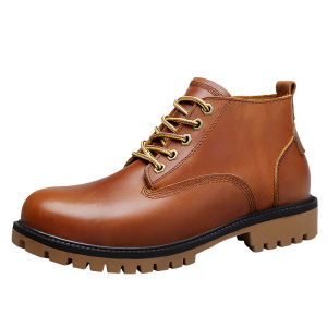 NUDANLAI | Top Grain Leather Retro Work Boots 6.8cm Height Increase