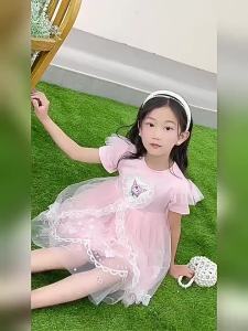 Gaun Putri Kuromi Lolita untuk Anak Perempuan Usia 2-8 Tahun Gaun Pesta Ulang Tahun Katun Jaring Renda