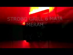 led strobo grill slim 6mata warna kuning merah putih biru