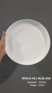 Mangkok Makan Keramik 24.3CM (1PCS) Putih Polos By Indo Keramik / Mangkok Lebar Keramik / Mangkok Saji Keramik / ML25-EGA