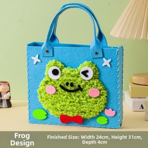 Childrens Crossbody Bag DIY Embroidery Kit Cartoon Woolen Thread Handmade Craft Toy Gift Sewing Fun Creative Material Set