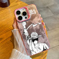 One Piece Luffy Black White Cartoon Anime Phone Case for Apple iPhone 14 pro Max 13 Hard 12 Mini 11 XS Max/XR Soft Silicone Protective Cover. 