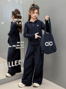 MPW | Girls Sporty Hooded Outfit Set Spring Autumn Casual Breathable Machine Washable Standard Package MPW Brand From Mainland China