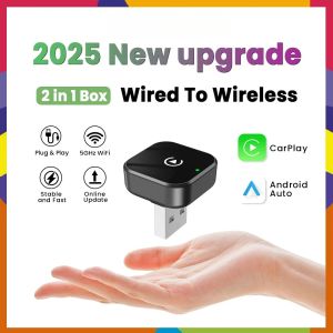 2 IN 1 Wireless Carplay Adapter Converts Wired to Wireless carplay Adapter for iPhone Wireless Control Plug & Play Carplay