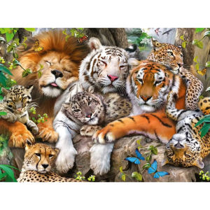 Big Cat Nap 500/1000/1200/2000PCS Jigsaw Puzzles Challenging Family Activity Games for Gameroom Bedroom Livingroom Party Gift