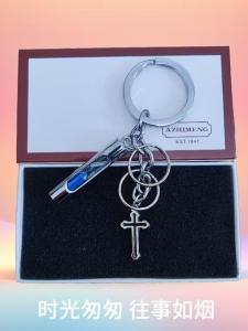 Creative Cute High-end Alloy Sandglass Keychain Car Keychain Luxury Metal Keyring Pendant Couple Series Festive Gift