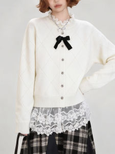 QINGNAER | Young and Sweet Elegant Large Size Womens Knit Cardigan