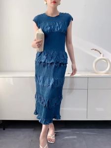 S-517# B- 516# One Size (45-75kg) Heavy Embroidery Temperament Youthful-Looking  Pleated Suit WomenS Summer Top Skirt