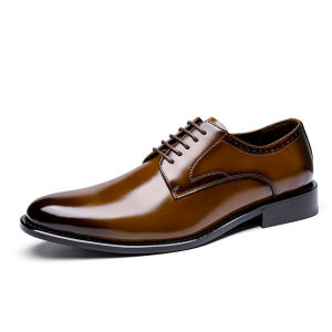 Glossy British Style Elevating Derbies Leather Shoes