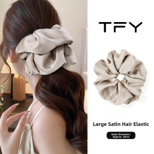 TFY | Large Satin Hair Scrunchie Blue