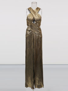 ชุดเดรสคอวีแขนกุดทรงเอผ้าโพลีเอสเตอร์สีเงินสไตล์วินเทจฝรั่งเศส ชุดราตรี ชุดเดรสยาวปานกลาง ชุดเดรสแฟชั่นฤดูร้อน