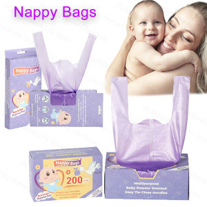 Portable Nappy Bags Disposable Scented Garbage Bag For Feminine Products Diaper Disposal Or Pet Waste Sacks 100/200Pcs Trash Bag