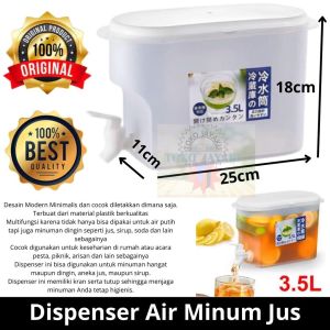 TJ Dispenser Mini Minuman Jus Tempat Penyimpanan Jus Minuman Dispenser Perlengkapan Pesta 3.5Liter MultiFungsi