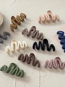 Trendy Curve Acrylic Hair Claw Clip Large Wave Style Hairpins Hair Clamps Barrettes Hairgrip Ponytail Headwear