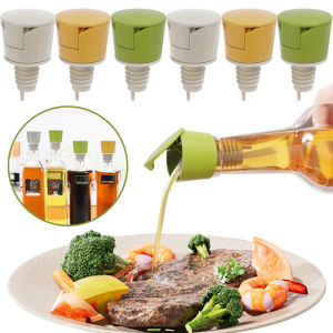 Multifunctional Oil Bottle Stopper 75° Automatic Opening and Closing Oil Pour Spout Anti-Leakage Vinegar Soy Sauce Cooking Wine Household Kitchen Seasoning Bottle Silicone Stopper