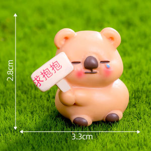 Creative Miniature Landscape Handmade Decoration Small Animal Figurine Adorable Resin Bear Succulent Planter Desktop Decor