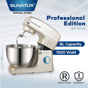 SUNATUR Heavy Duty Stand Mixer Kitchen Baking Bread Cake Blender with Stainless Steel Bowl 1500W/8L (SM-1511N)