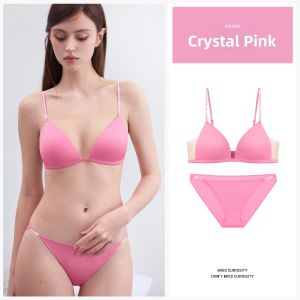 Miss Curiosity | Glitter Strap No Underwire Lace French Triangle Cup Seamless Bra