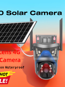 Solar Camera Dual Lens 360° Panoramic View PIR Detection Wireless Outdoor Security CCTV 6MP HD Night Vision
