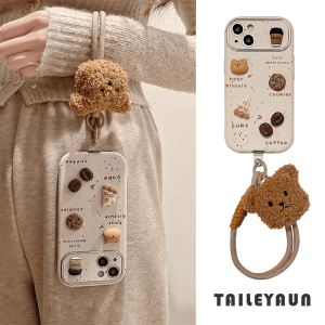 เคสโทรศัพท์มือถือแบบน่ารักและสร้างสรรค์พร้อมสายรัดข้อมือ ปกป้อง Apple 16promax iPhone 15/14 Huawei Mate60 pro ดีไซน์ใหม่สำหรับผู้หญิง Honor 50