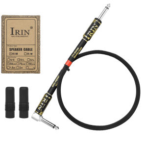 IRIN | IRIN 50cm Electric Guitar Cable Anti-Noise Line 90 Degree Right-Angled To Straight 6.35mm Male Stereo Audio Cord for Guitar Bass