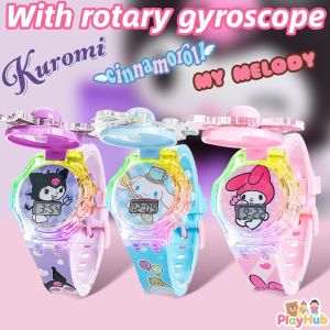 Sanrio Kid Watch Kuromi Luminous Music Watch Sanrio Melody Kids Colorful Luminous LED Watch Toy
