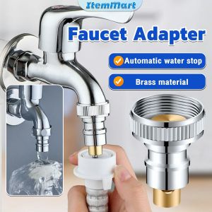 ItemMart Washing Machine Faucet Adapter Nozzle 1/2" Adapter Full-automatic Anti-Falling Water Stop Valve Brass 2 * 3.4 cm Silver No Warranty