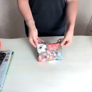 HANKE Foldable Waterproof Shopping Bag with Zipper and Hanging Pouch