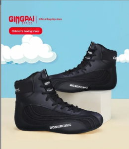 GINGPAI | Childrens Boxing Shoes Breathable Soft Sole Anti-slip Mid-High Top