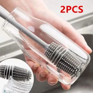 Silicone Cup Brush Cup Scrubber Glass Cleaner Kitchen Cleaning Tool Long Handle Drink Wineglass Bottle Glass Cup Cleaning Brush