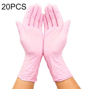 20/40/80PCS Disposable Light Pink Nitrile Gloves Home Cleaning Pet Bathing Hairdressing Gloves Portable Multiple Sizes Tools