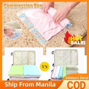 Vacuum Storage Bags Transparent Clothing Packing Bag Compressed Bag Reusable Hand Rolling Vacuum Bags Clothes Quilt Waterproof Vacuum Compression Travel Bag Foldable Space Saving Sorting Packaging Bag